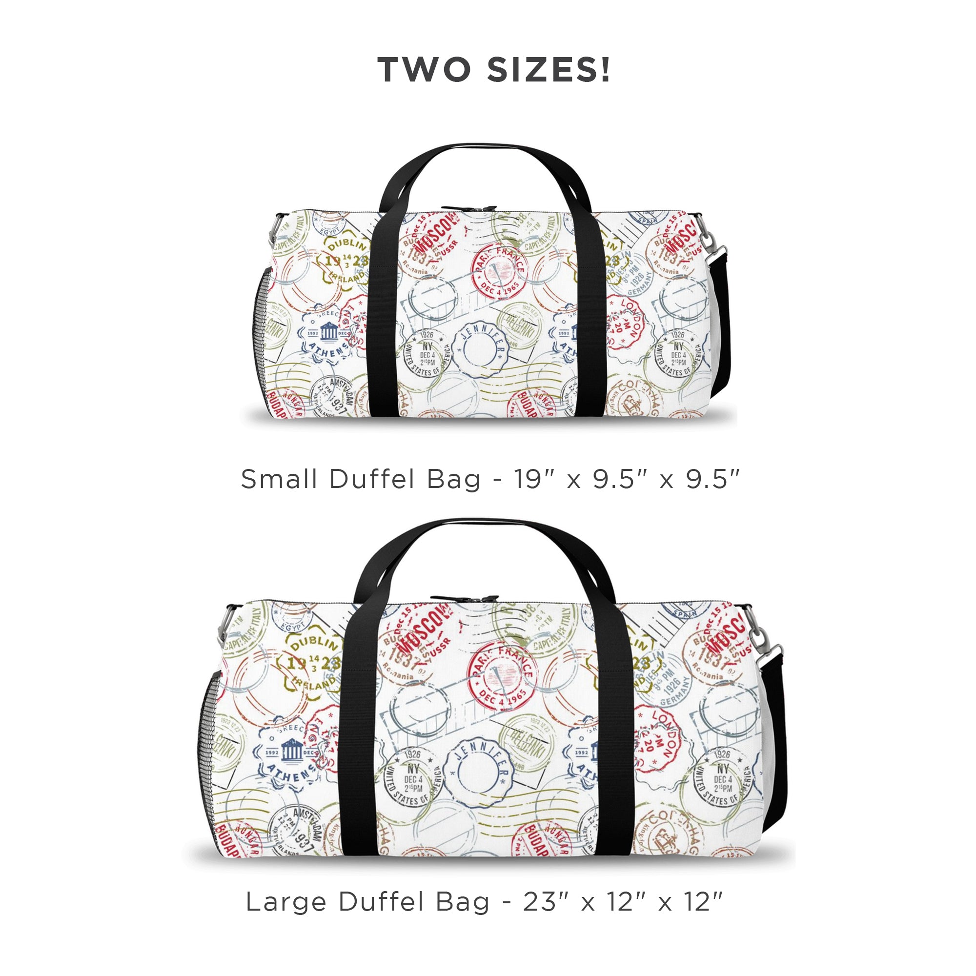 Personalized Stamp Travel Duffel Bag