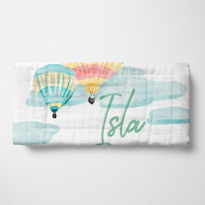 Personalized Hot Air Balloon Ride Burp Cloth