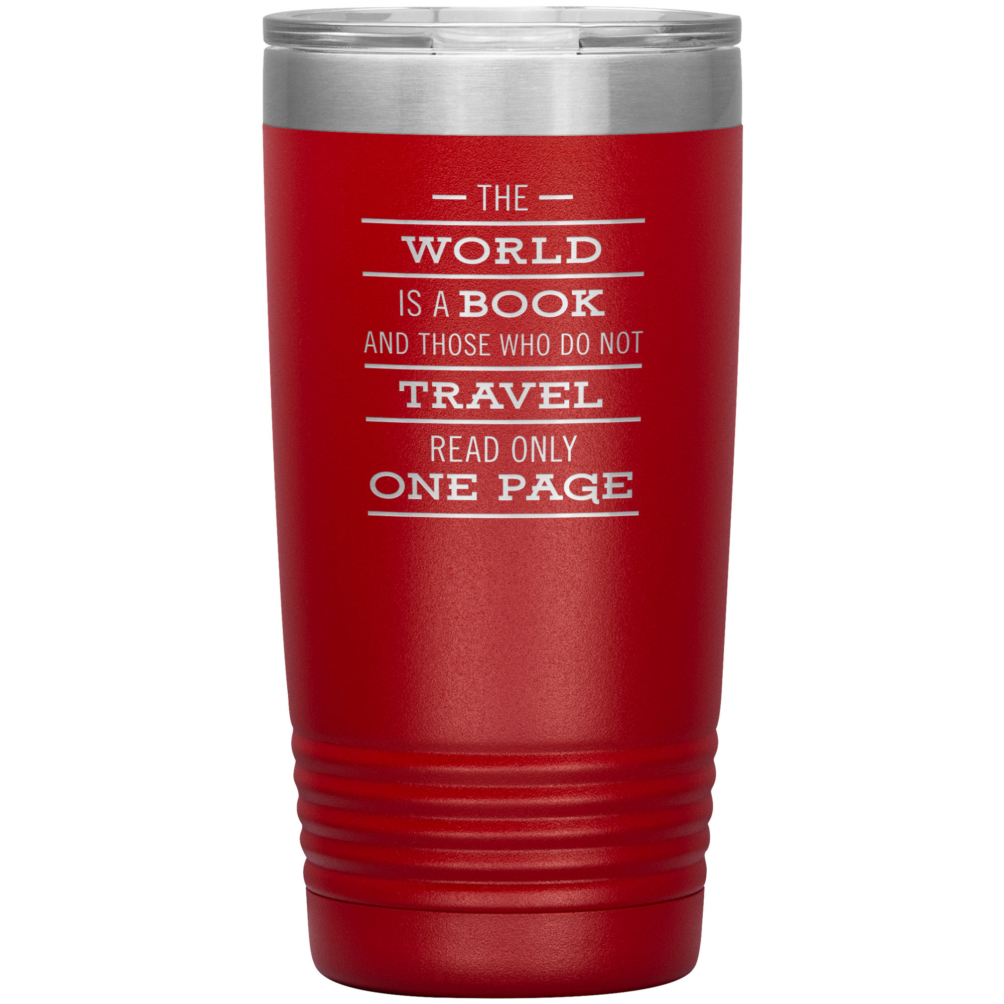 The World Is A Book Travel Mug - Stainless Steel 20oz Tumbler For All Occasions