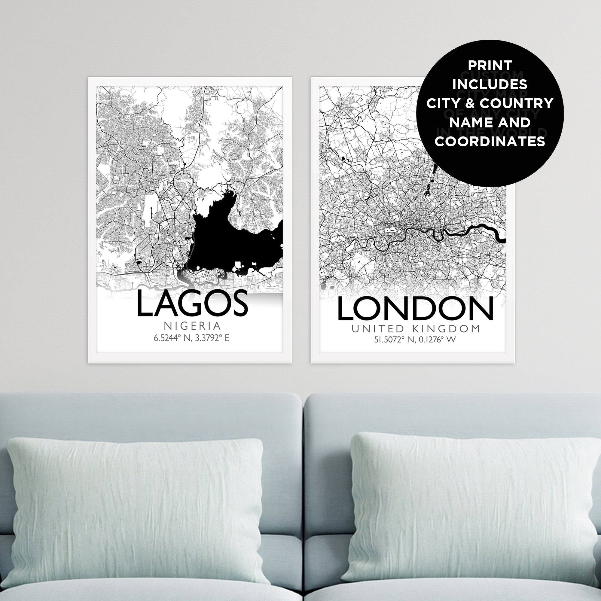 Modern Custom City Map