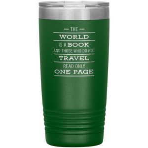 The World Is A Book Travel Mug - Stainless Steel 20oz Tumbler For All Occasions