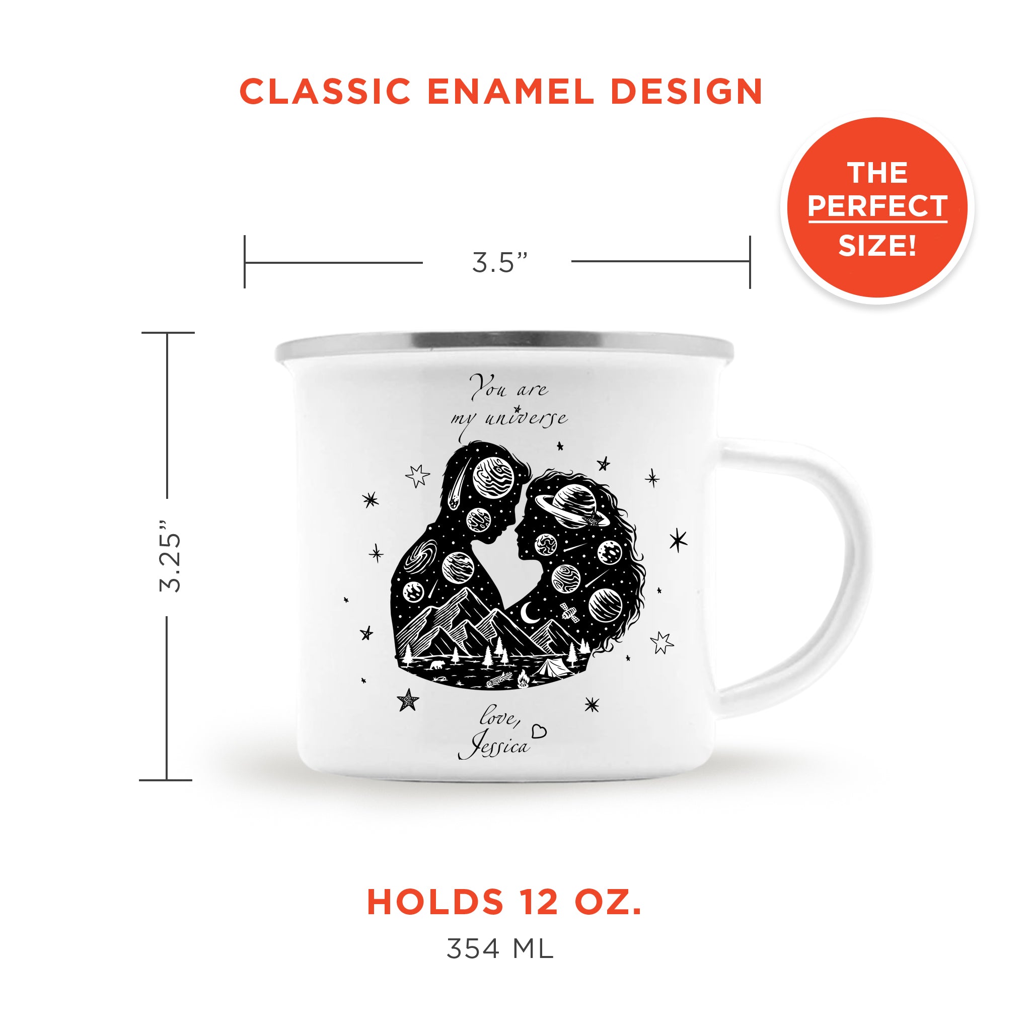 CAMPING MUG You are my universe CUSTOMIZED NAME