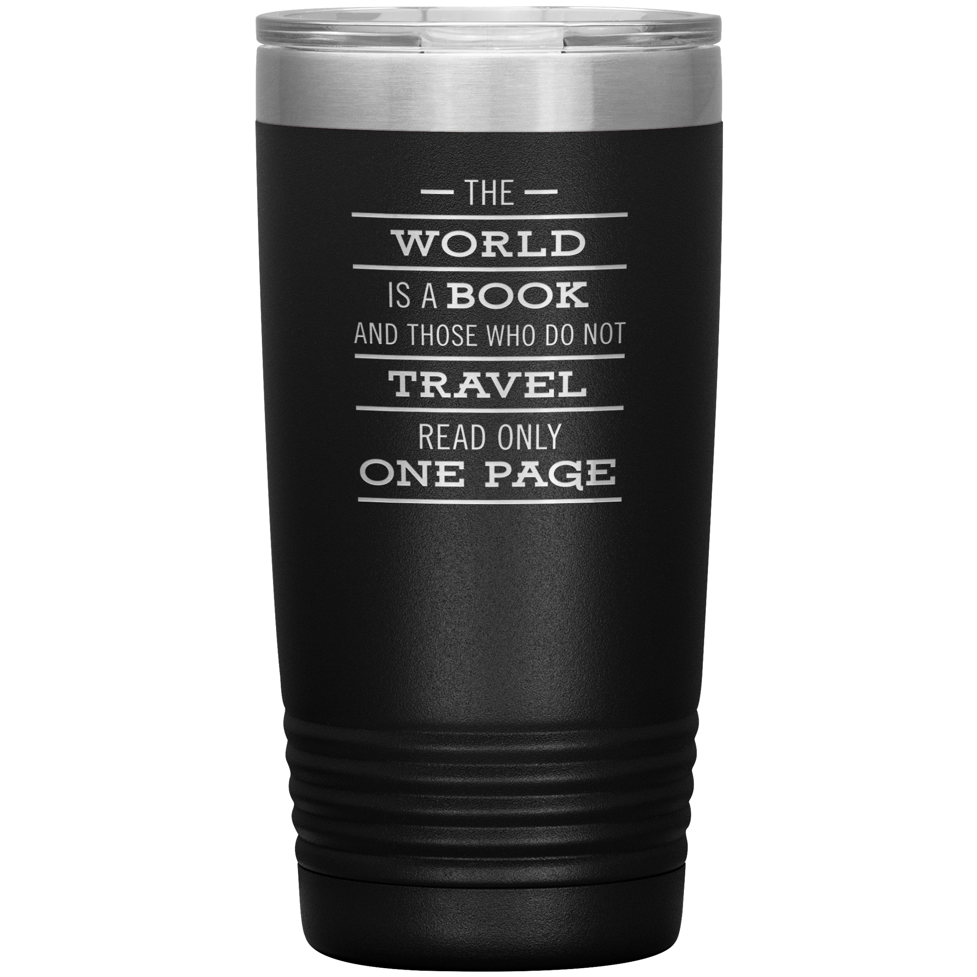 The World Is A Book Travel Mug - Stainless Steel 20oz Tumbler For All Occasions