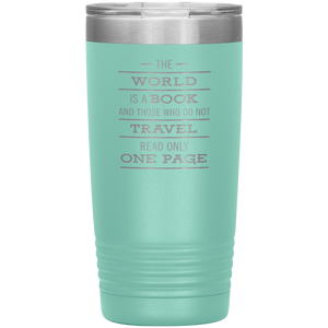 The World Is A Book Travel Mug - Stainless Steel 20oz Tumbler For All Occasions