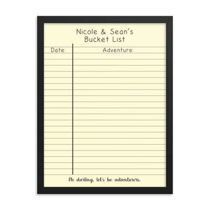 Custom Bucket List Framed Poster