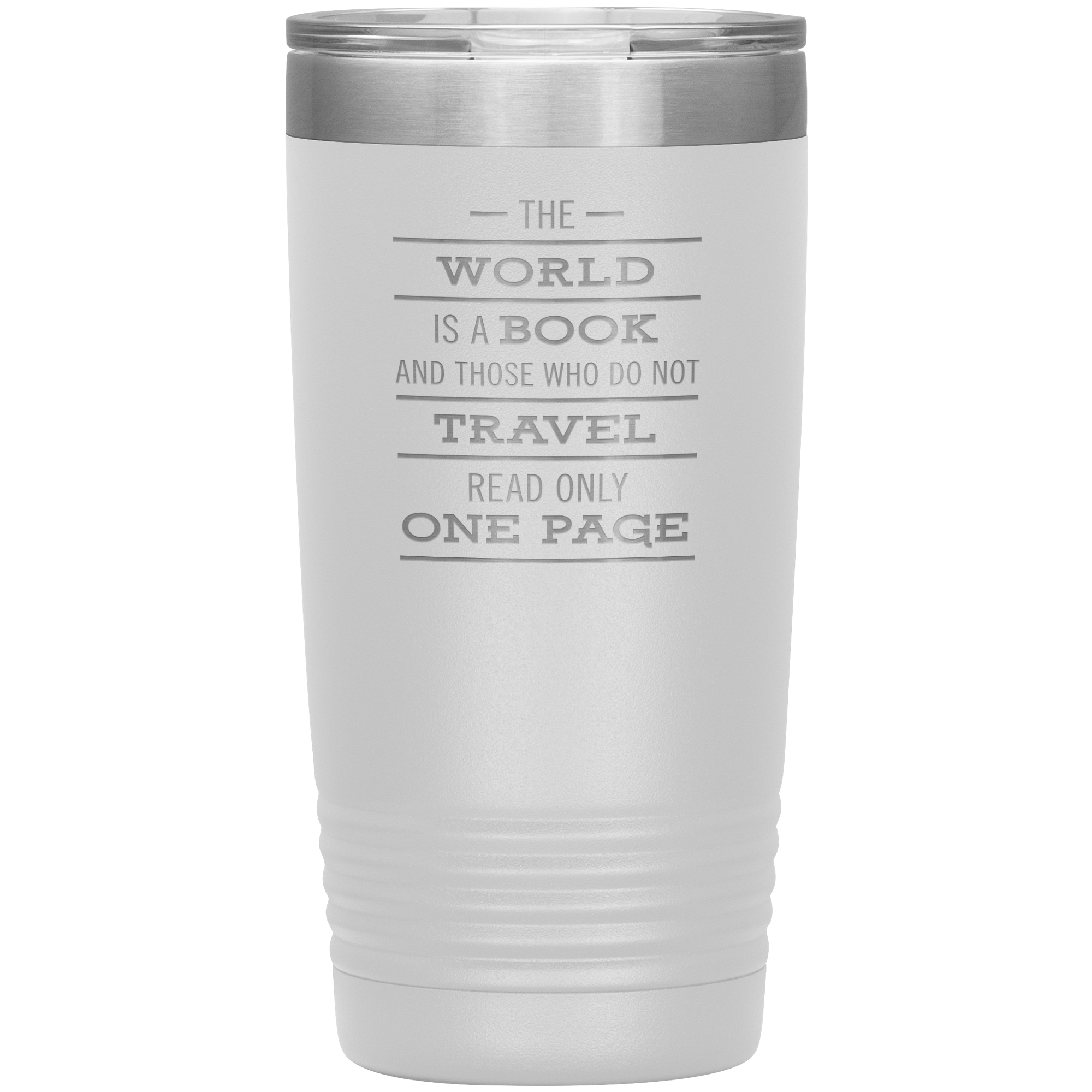 The World Is A Book Travel Mug - Stainless Steel 20oz Tumbler For All Occasions
