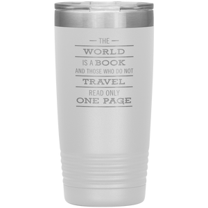 The World Is A Book Travel Mug - Stainless Steel 20oz Tumbler For All Occasions