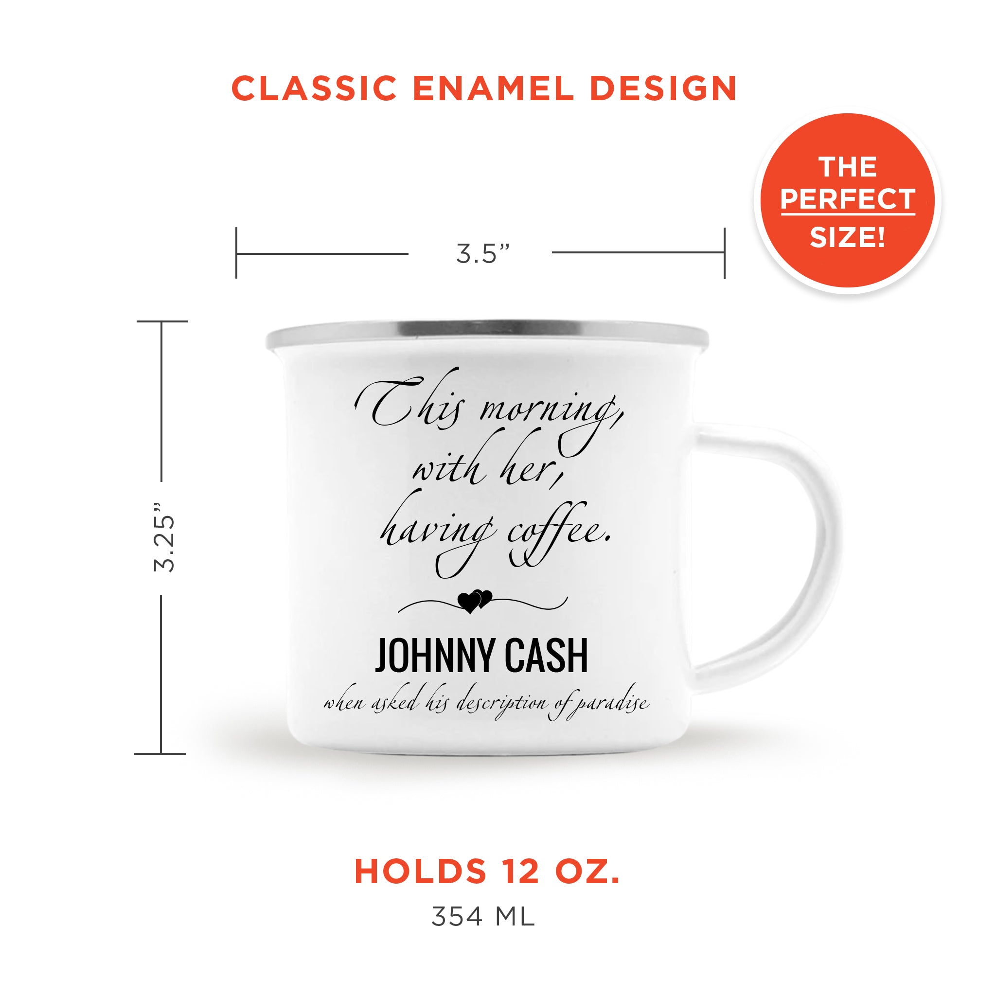 This Morning With Her Having Coffee Enamel Camping Mug