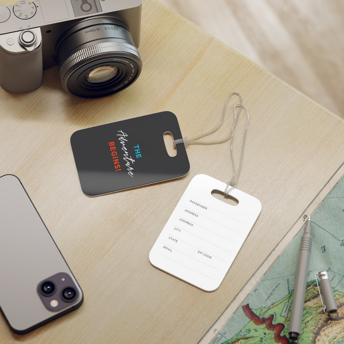 The Adventure Begins! Personalized Family Name Luggage Tag