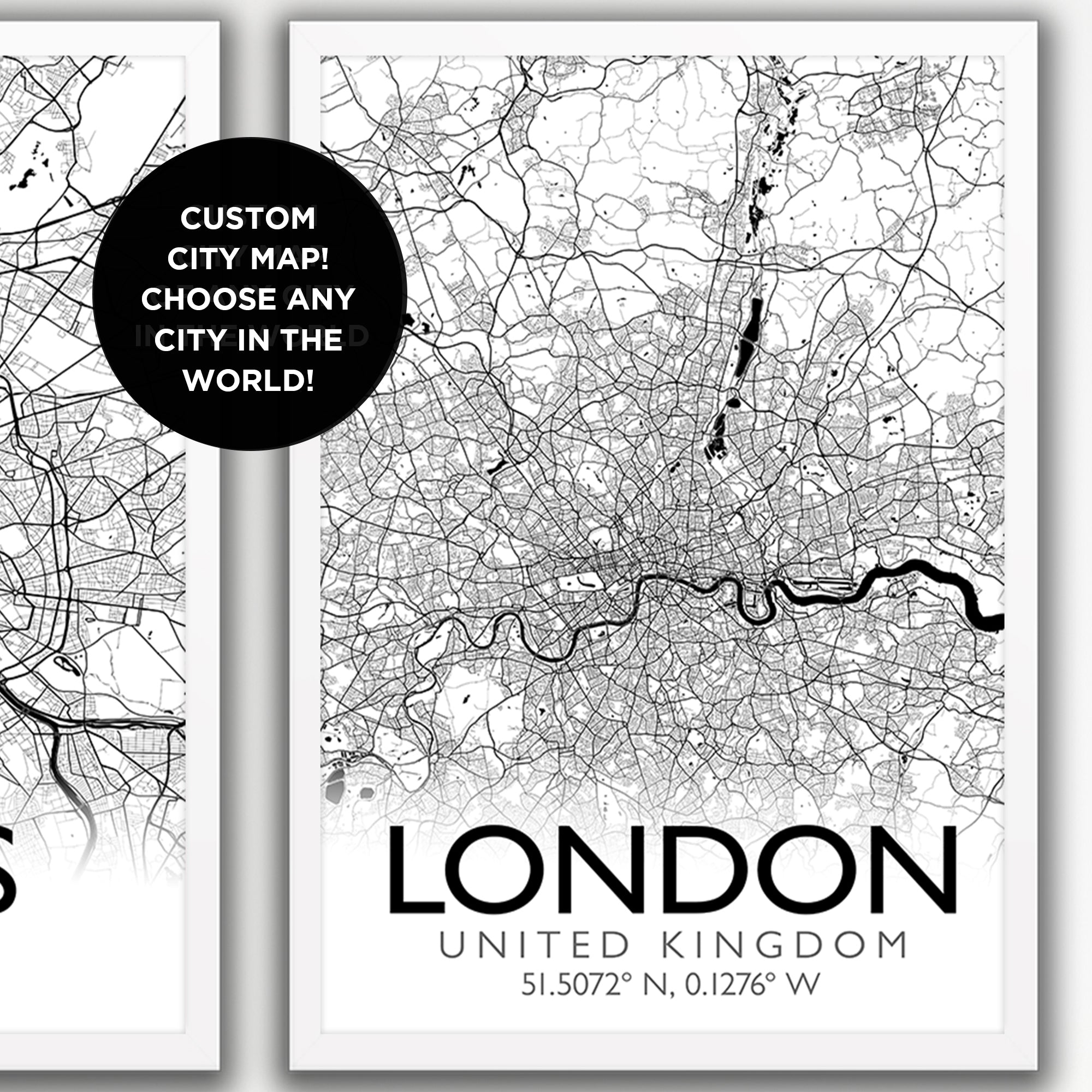 Modern Custom City Map