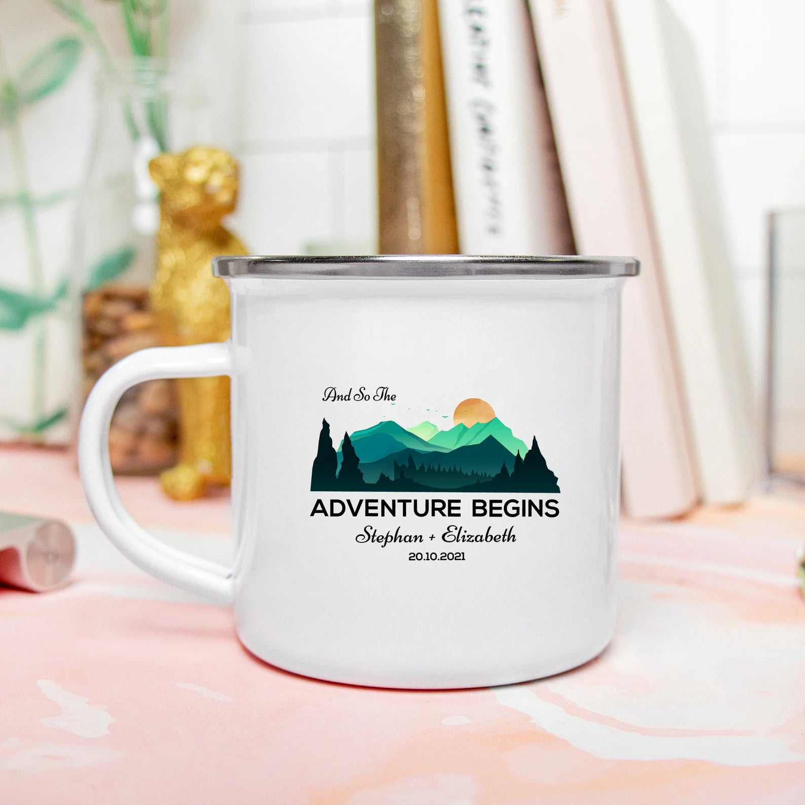 And So The Adventure Begins Couples Camping Mug