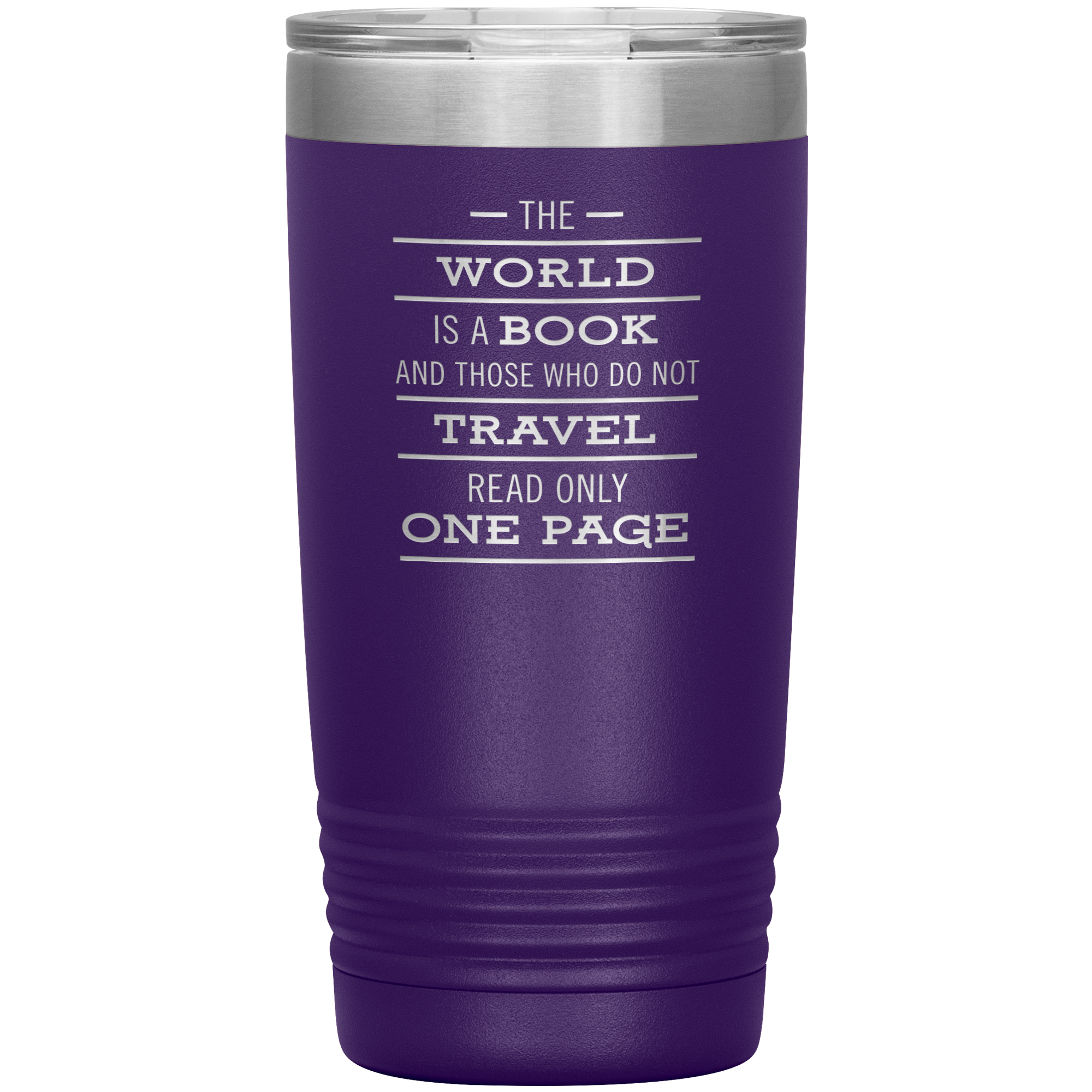 The World Is A Book Travel Mug - Stainless Steel 20oz Tumbler For All Occasions