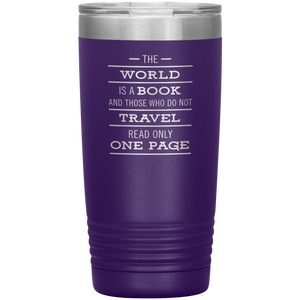 The World Is A Book Travel Mug - Stainless Steel 20oz Tumbler For All Occasions