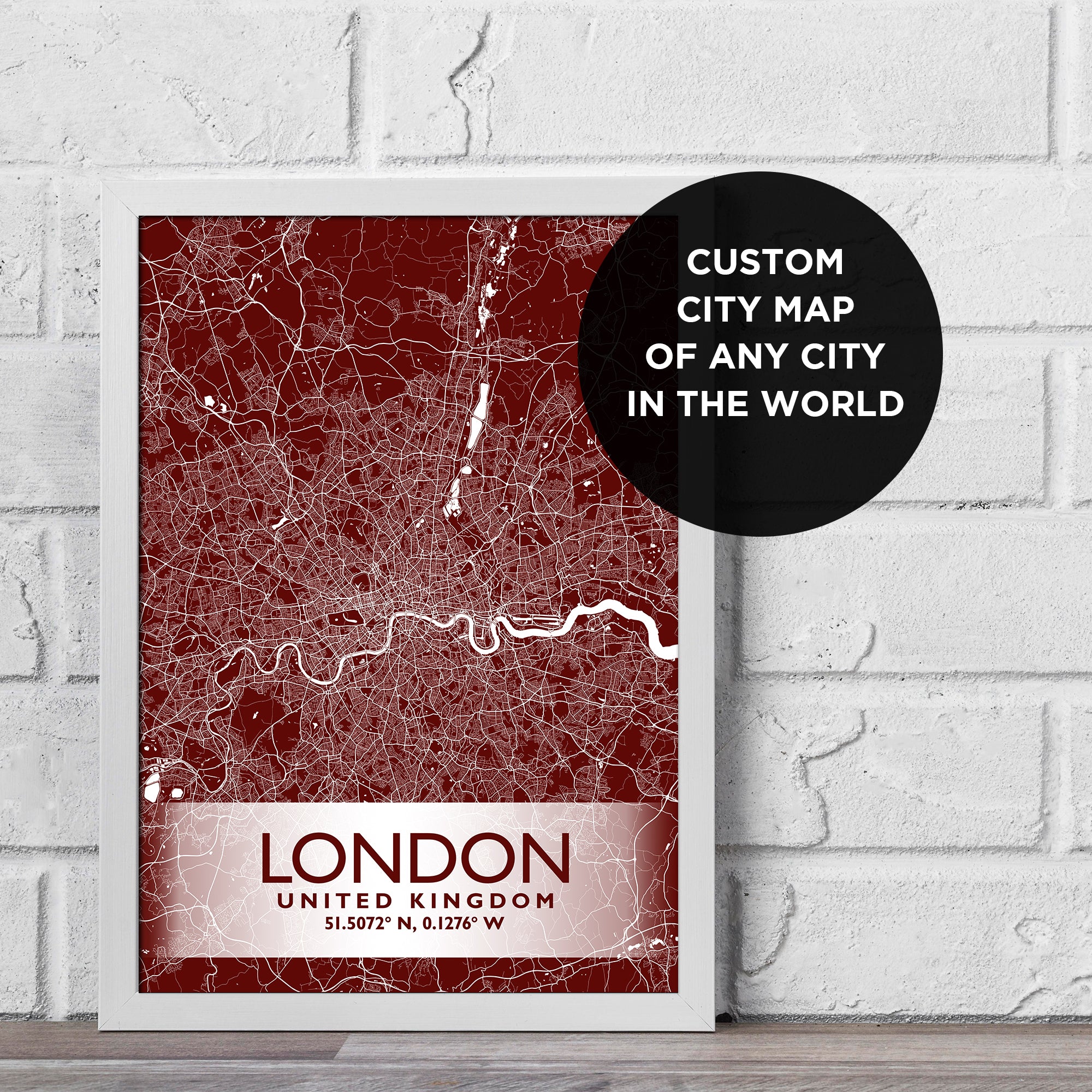 Custom Colored Street City Map