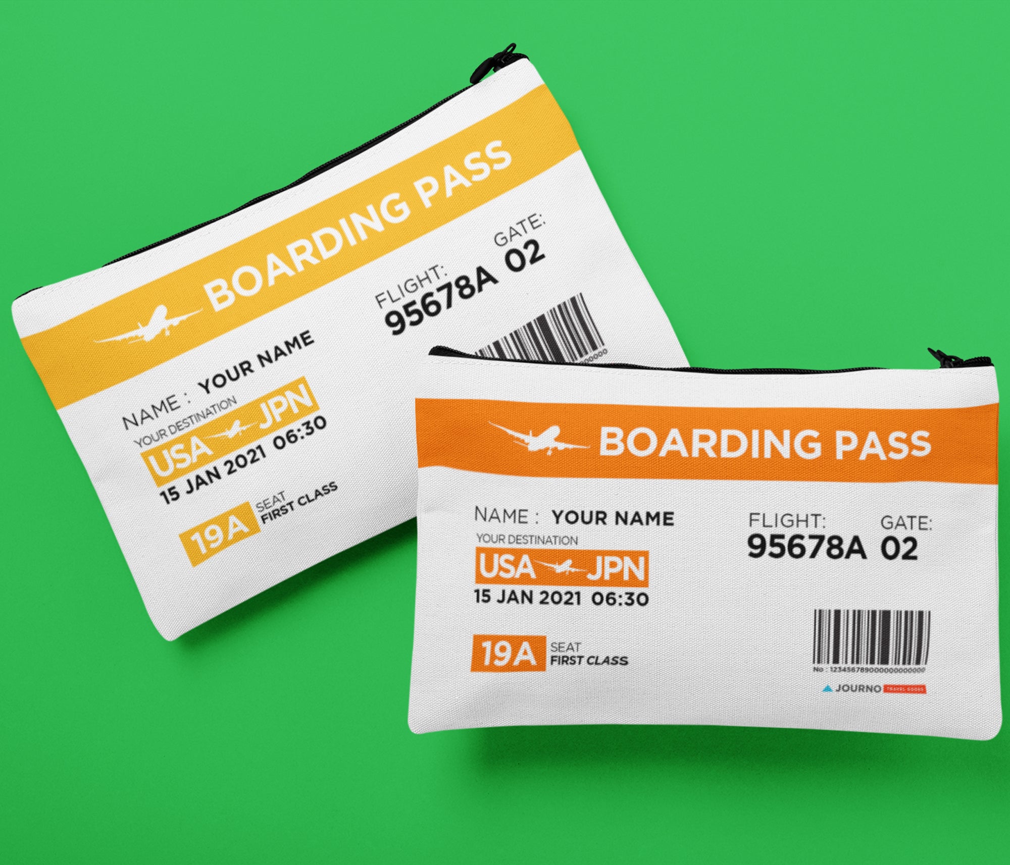 Boarding Pass Personalized Accessory Pouch