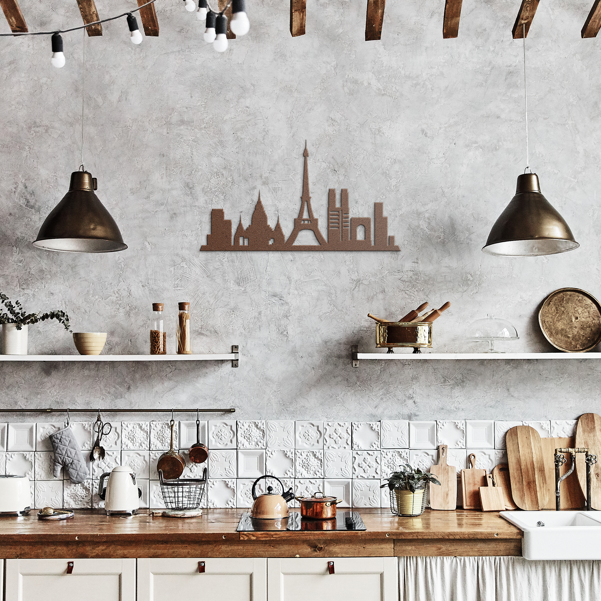 Famous City Skyline Metal Signs