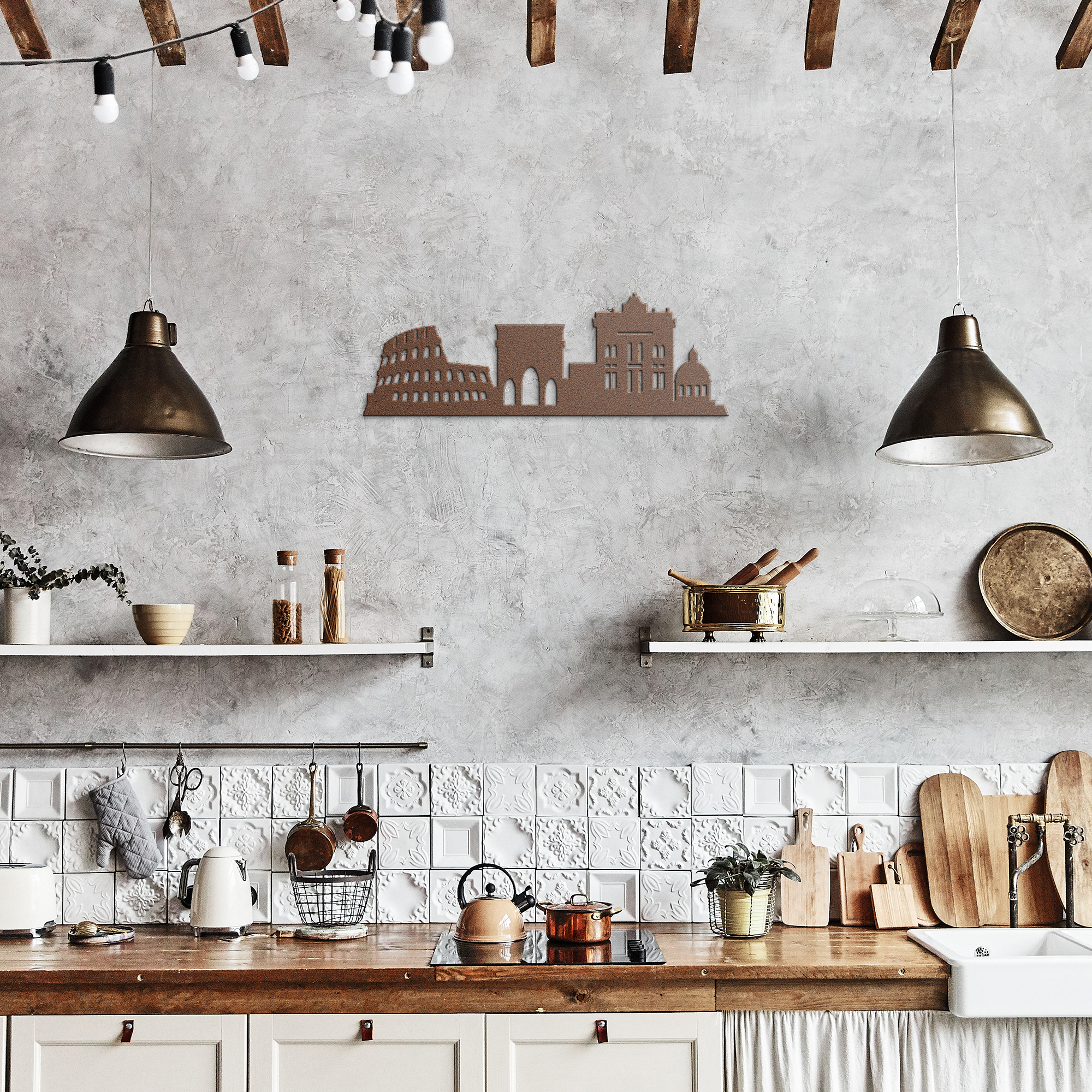 Famous City Skyline Metal Signs