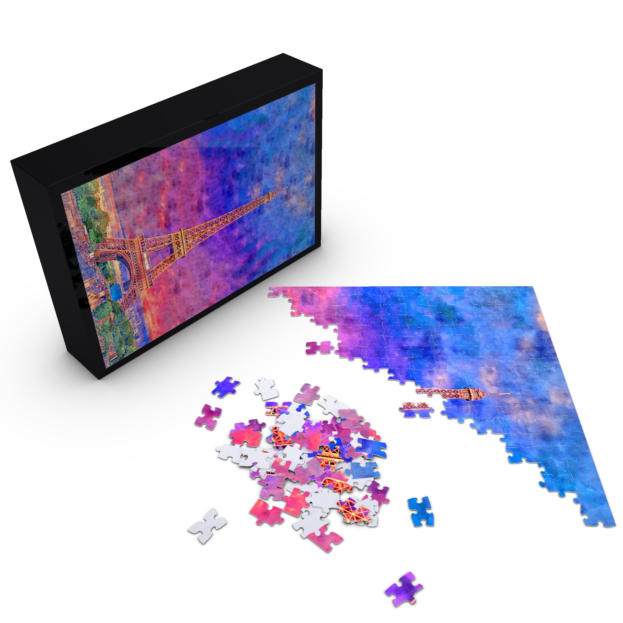 Eiffel Tower Puzzle - Stunning Paris Watercolor Puzzle
