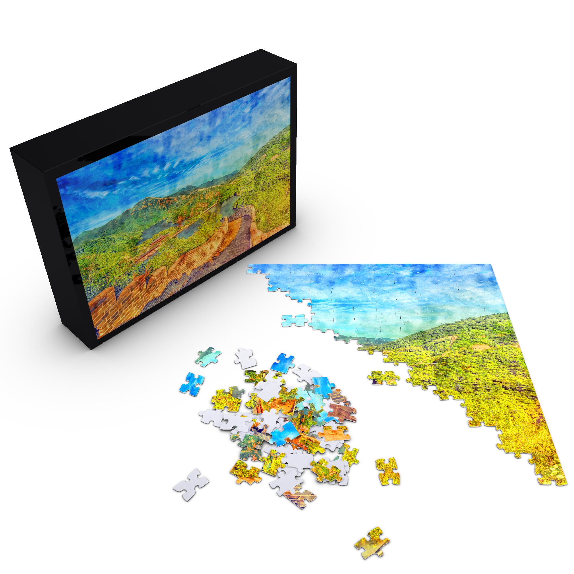 Great Wall of China Puzzle - Watercolor Travel Jigsaw Puzzle