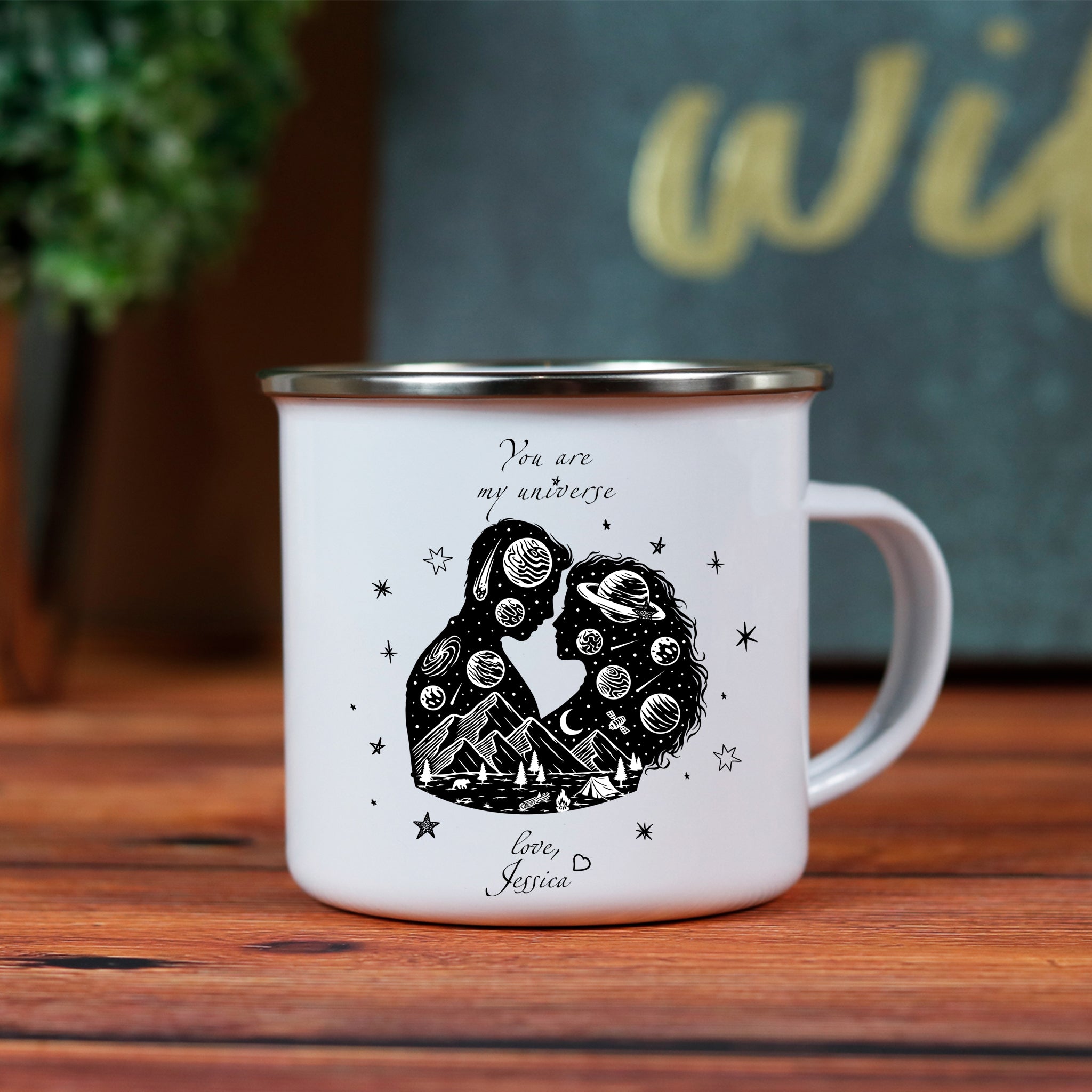 CAMPING MUG You are my universe CUSTOMIZED NAME