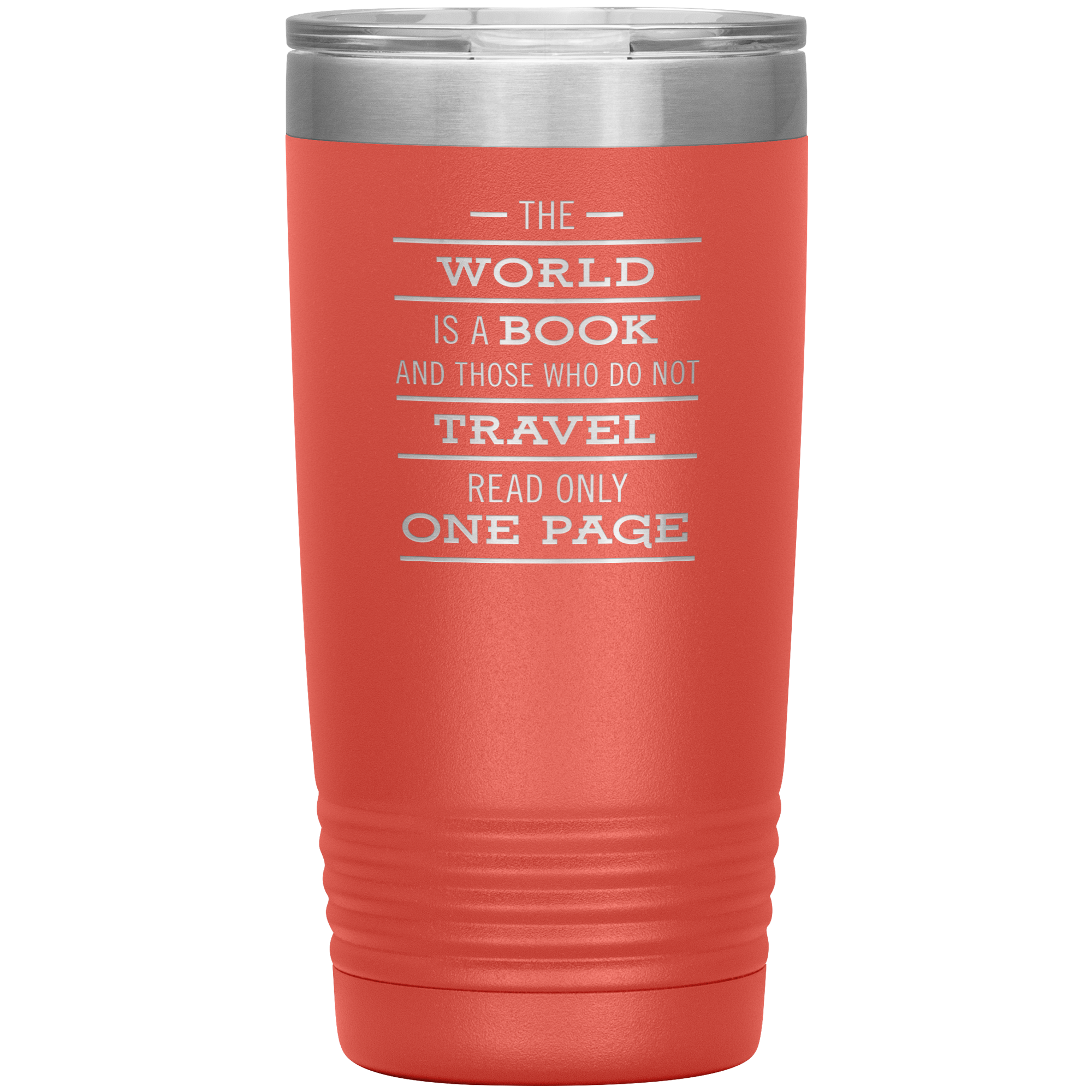 The World Is A Book Travel Mug - Stainless Steel 20oz Tumbler For All Occasions