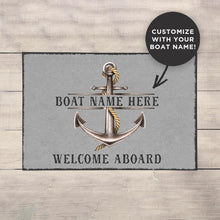 Welcome Aboard Nautical Anchor Floor Mat