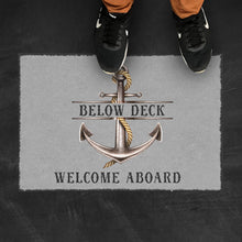 Welcome Aboard Nautical Anchor Floor Mat