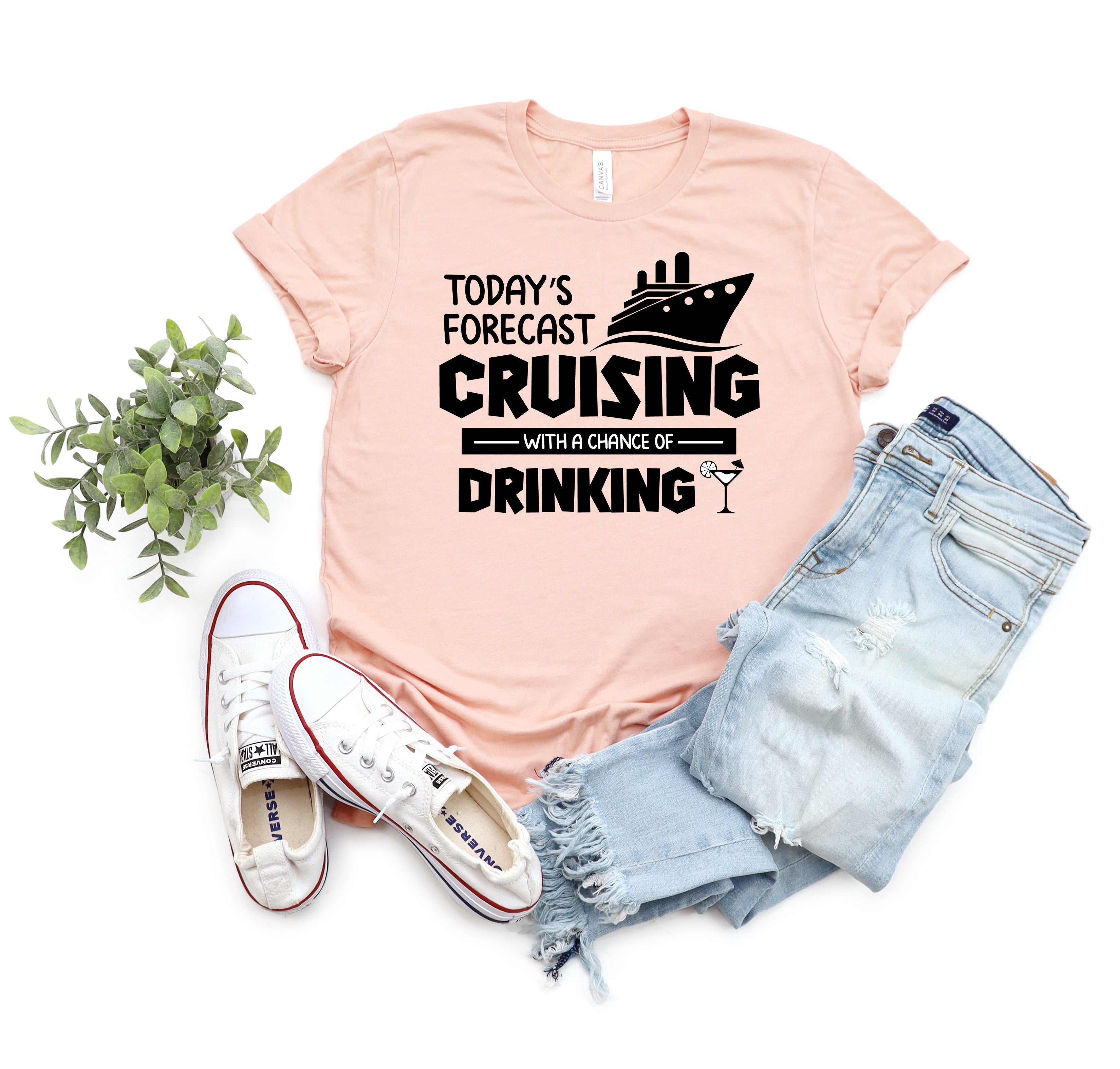 Today's Forecast - Heather Peach Funny Unisex Cruise Shirts (Limited Quantity)