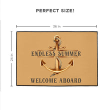 Welcome Aboard Nautical Anchor Floor Mat