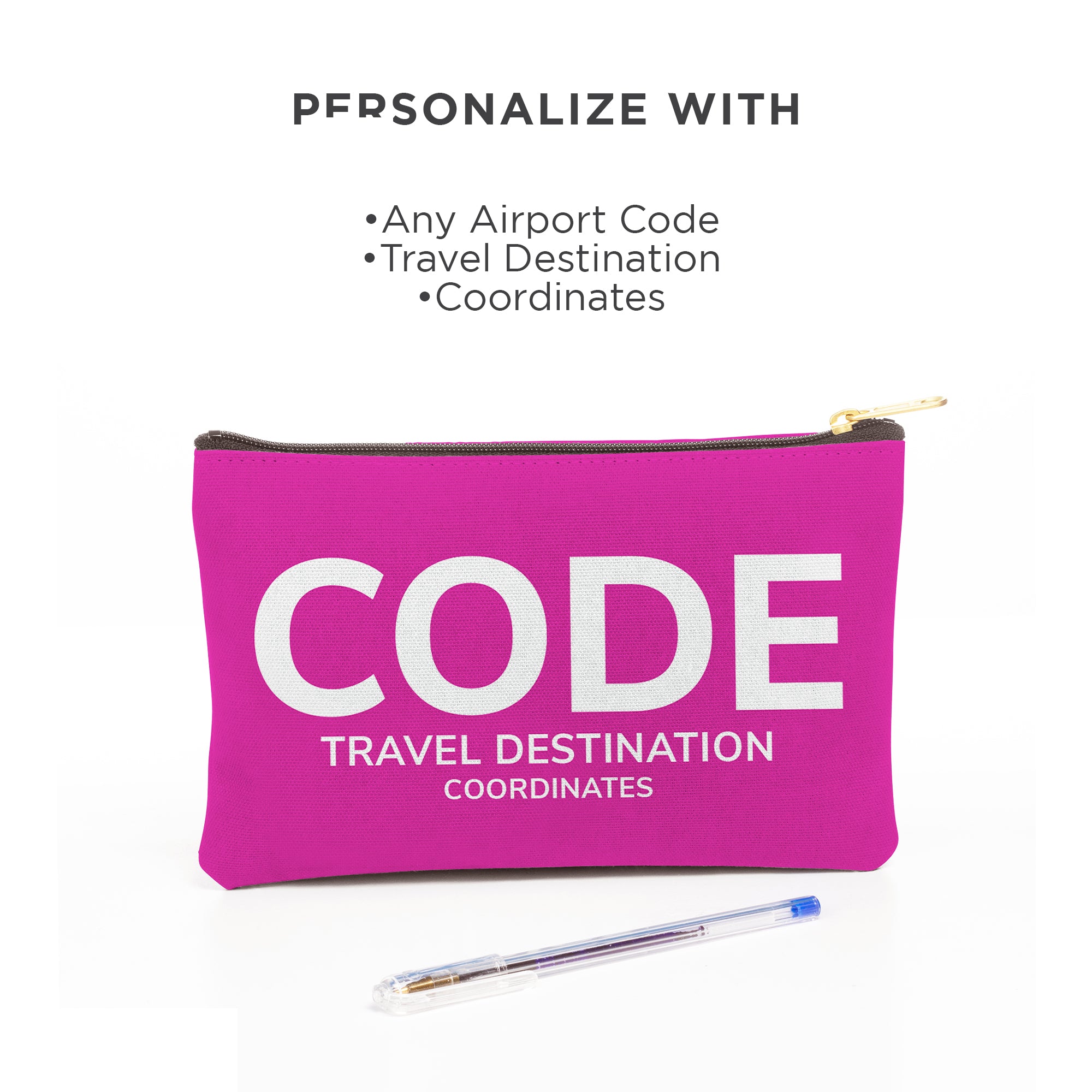 Personalized Airport Code Travel Pouch