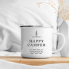 Journo Happy Camper Enamel Camping Mug - Black, 10 Oz (295 ml), Ecofriendly Outdoor Camper Mugs