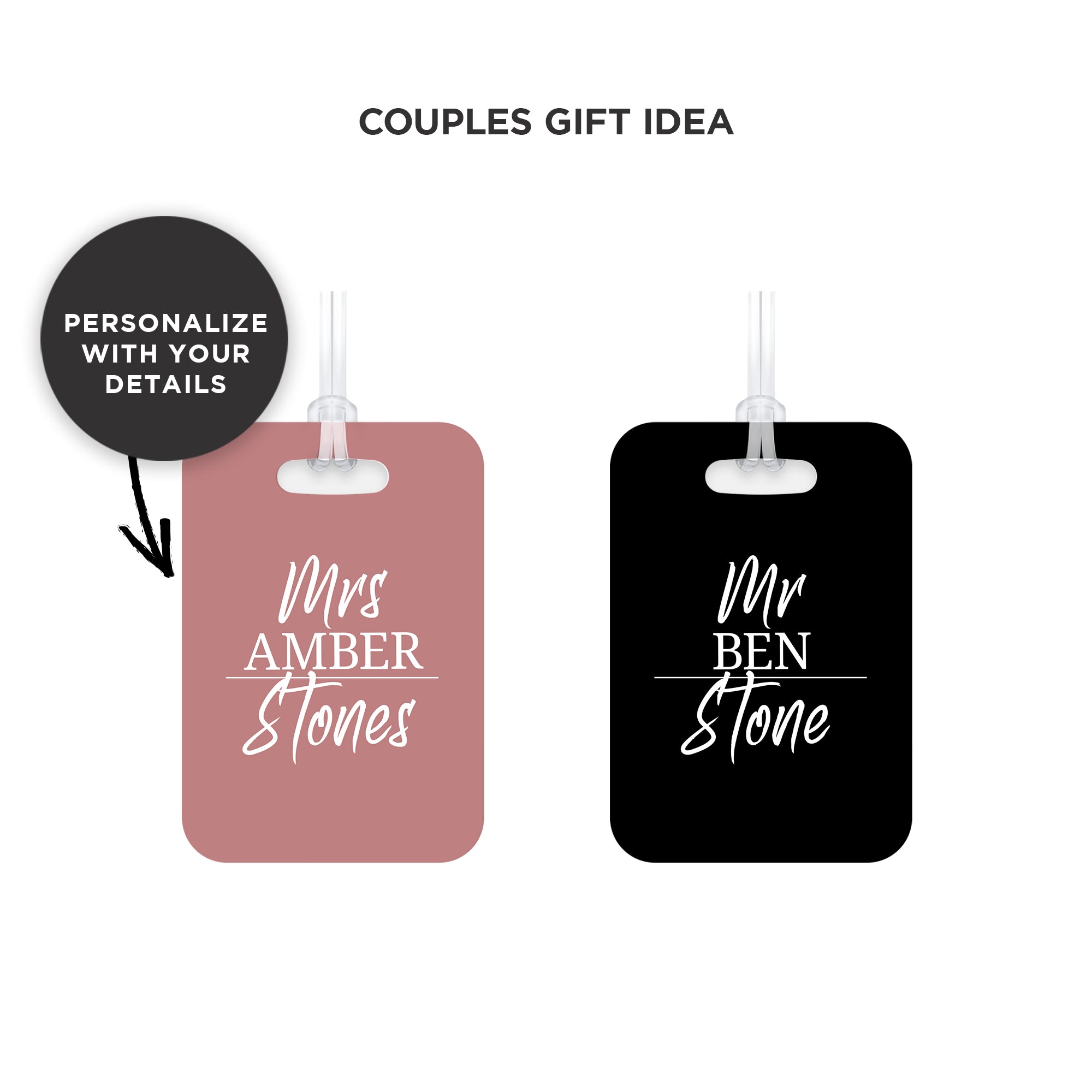 Personalized Mr. & Mrs. Luggage Tags, Travel Accessories, Couples Gift Ideas
