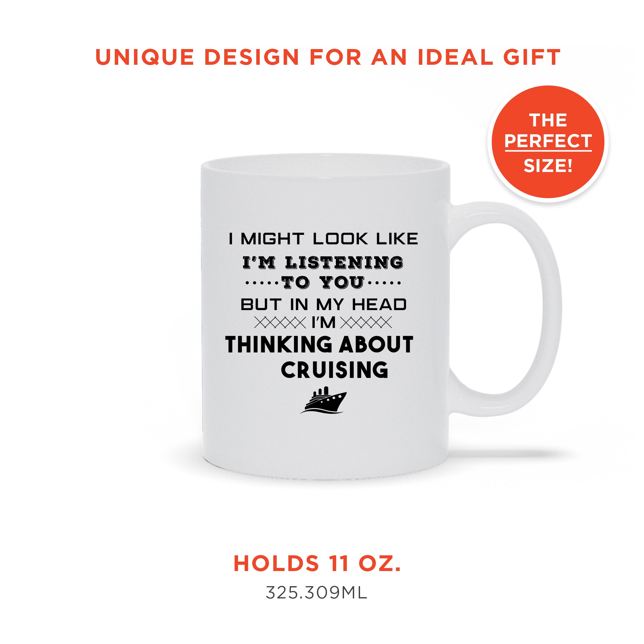 Funny Cruise Gift: Thinking About Cruising Coffee Mug