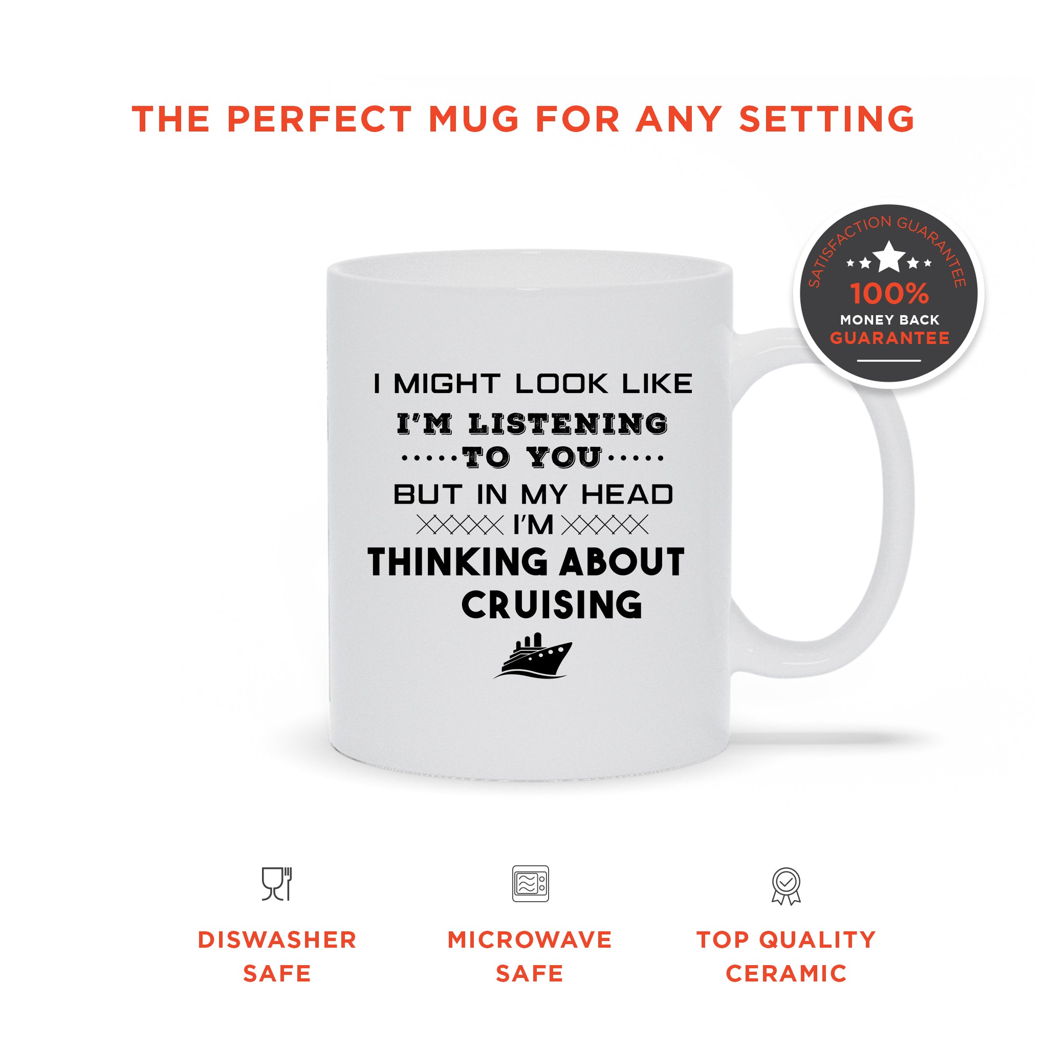 Funny Cruise Gift: Thinking About Cruising Coffee Mug