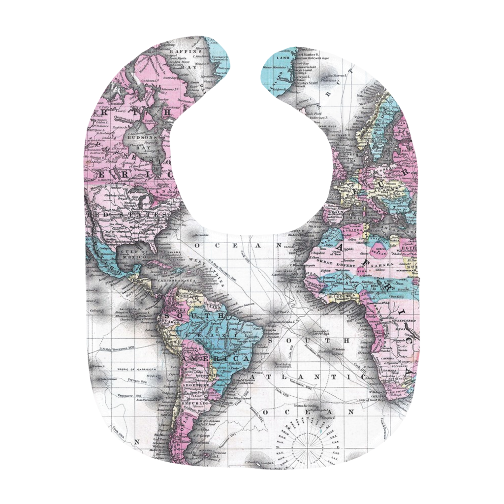 Maps Of The World Baby Bib