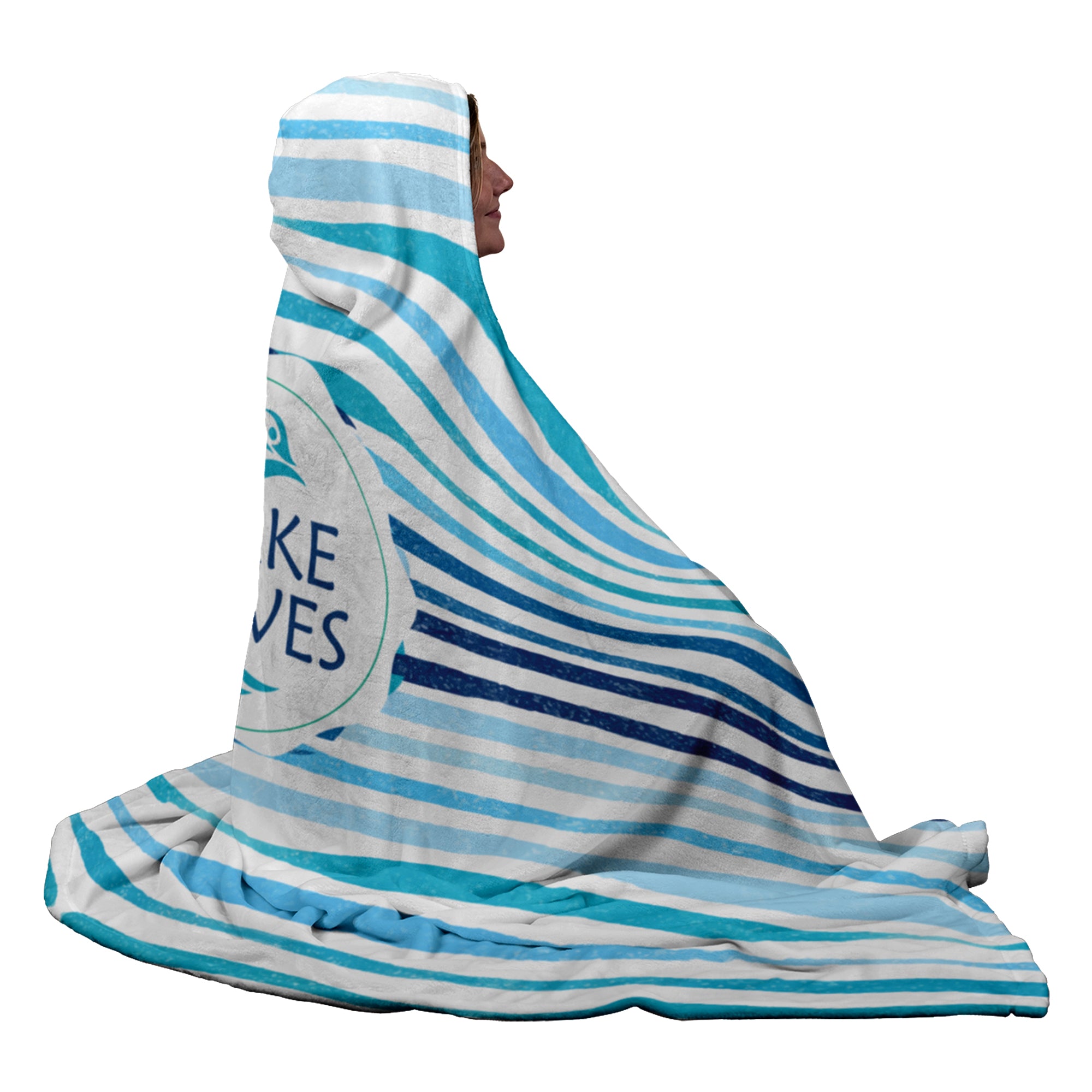 Make Waves Hooded Sherpa Travel Blanket