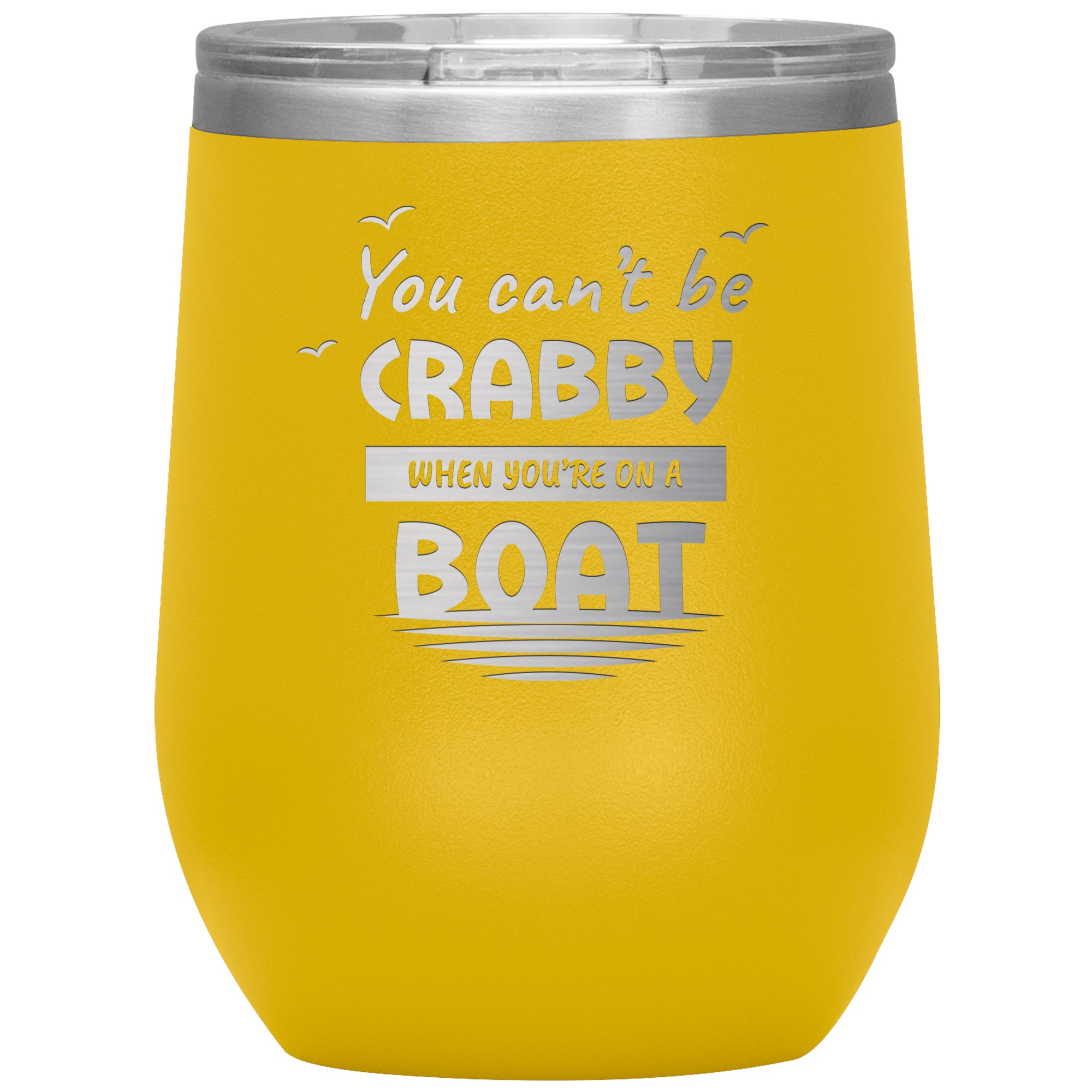 Can't Be Crabby On a Boat Engraved Travel Mugs