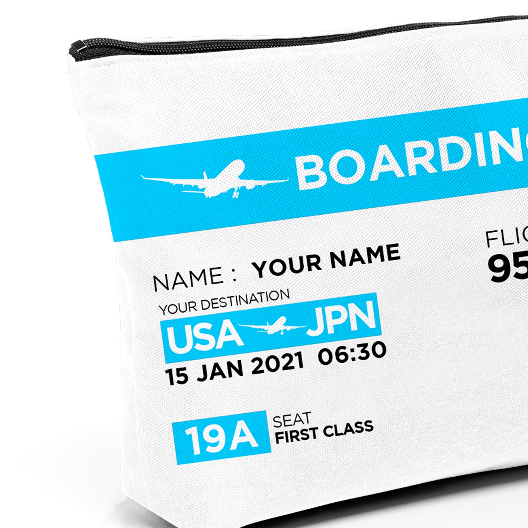 Boarding Pass Personalized Accessory Pouch