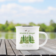 Save The Date Pine Tree Editable Wedding Mug
