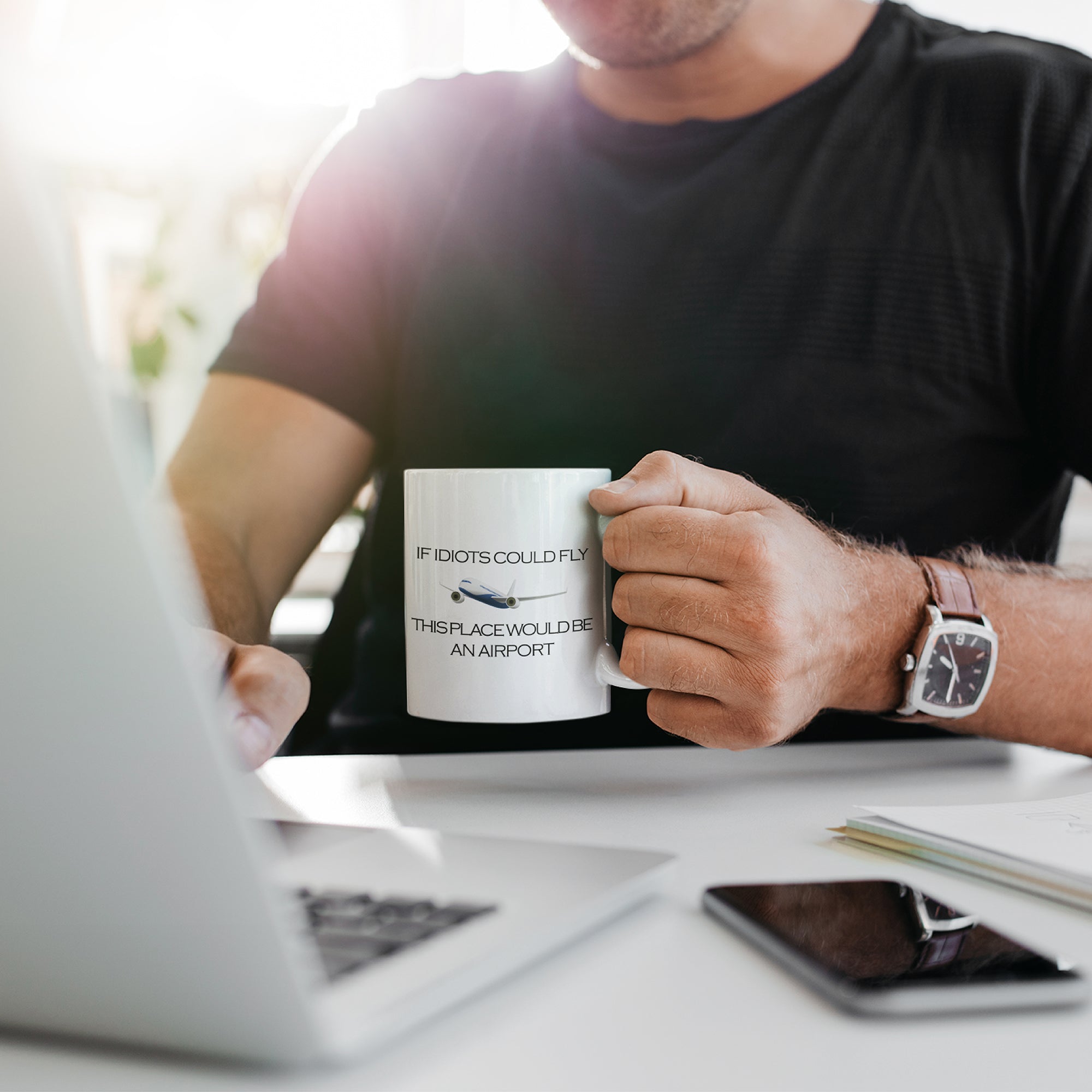 If Idiots Could Fly Funny Coffee Mug