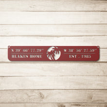 Custom Coordinates Metal Palm Tree Wall Art Sign