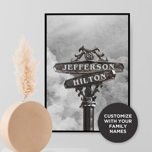 Custom Vintage Street Sign - Unique Couple's Gift