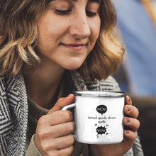 Mom Turned Upside Down Spells Wow Enamel Camping Mug