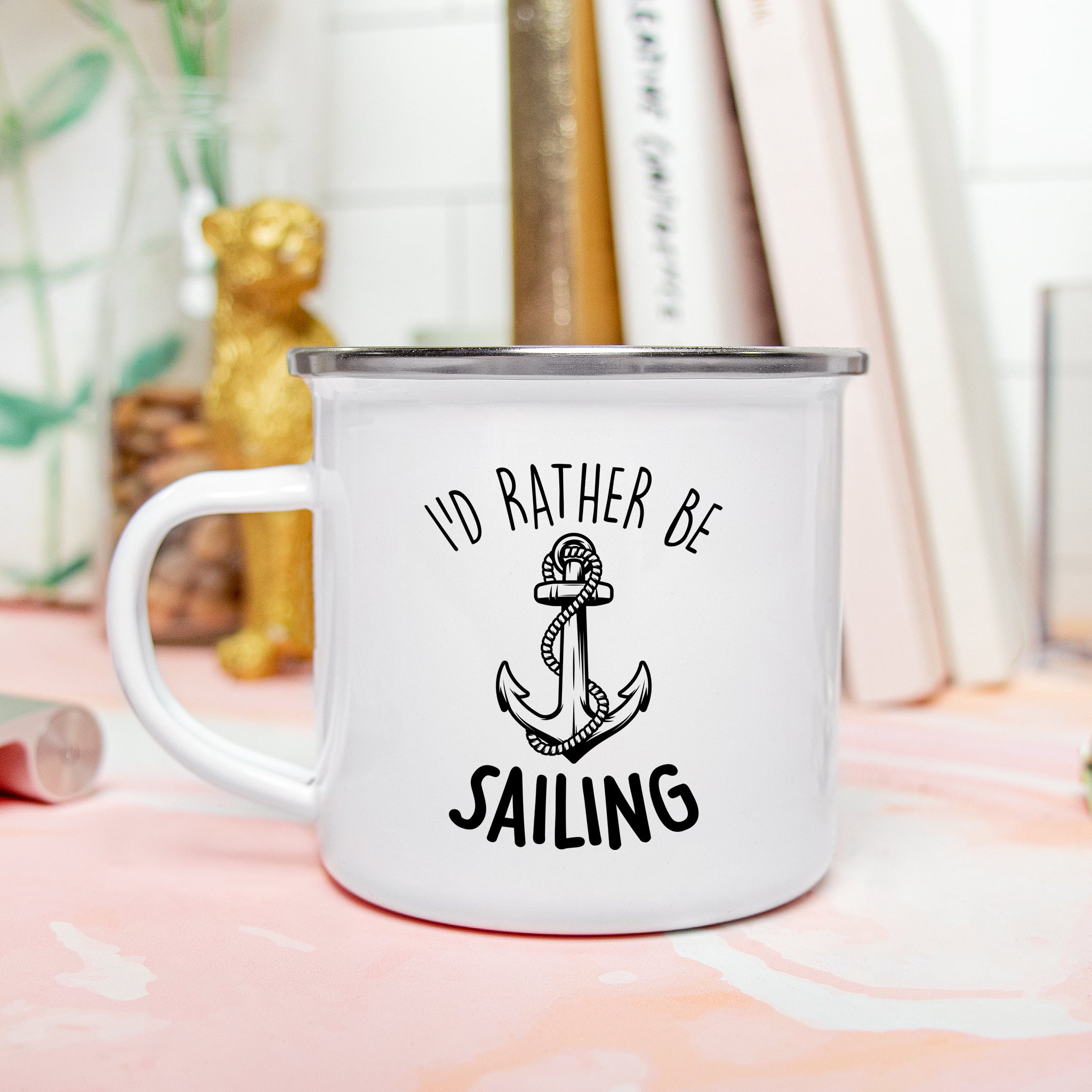 I'd Rather Be Sailing Enamel Camping Mug