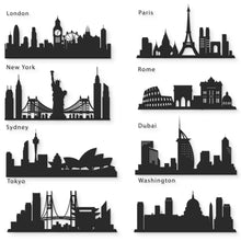 Famous City Skyline Metal Signs