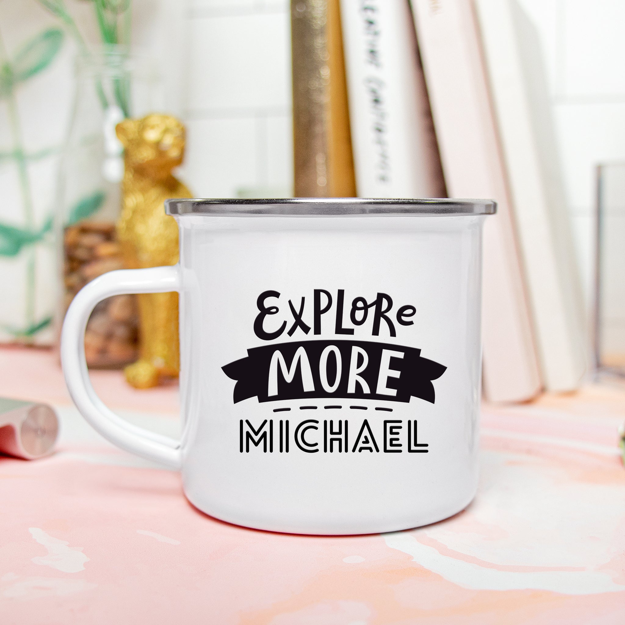 Personalized Explore More Enamel Mug
