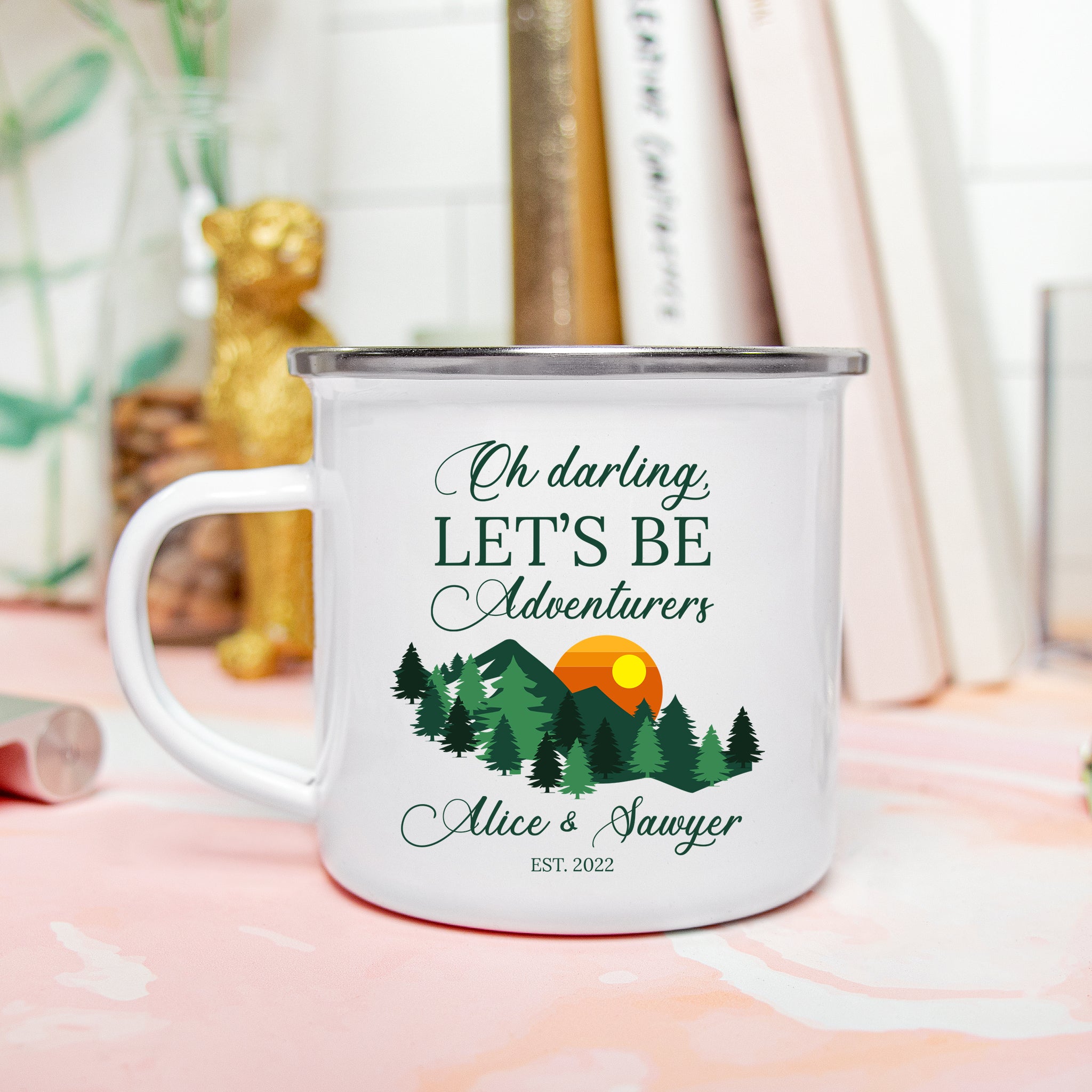 Oh Darling Let's Be Adventurers Personalized Mug