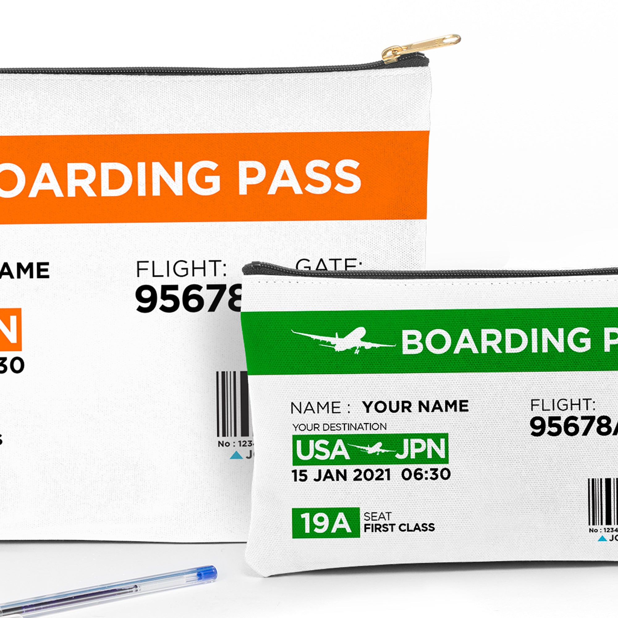 Boarding Pass Personalized Accessory Pouch