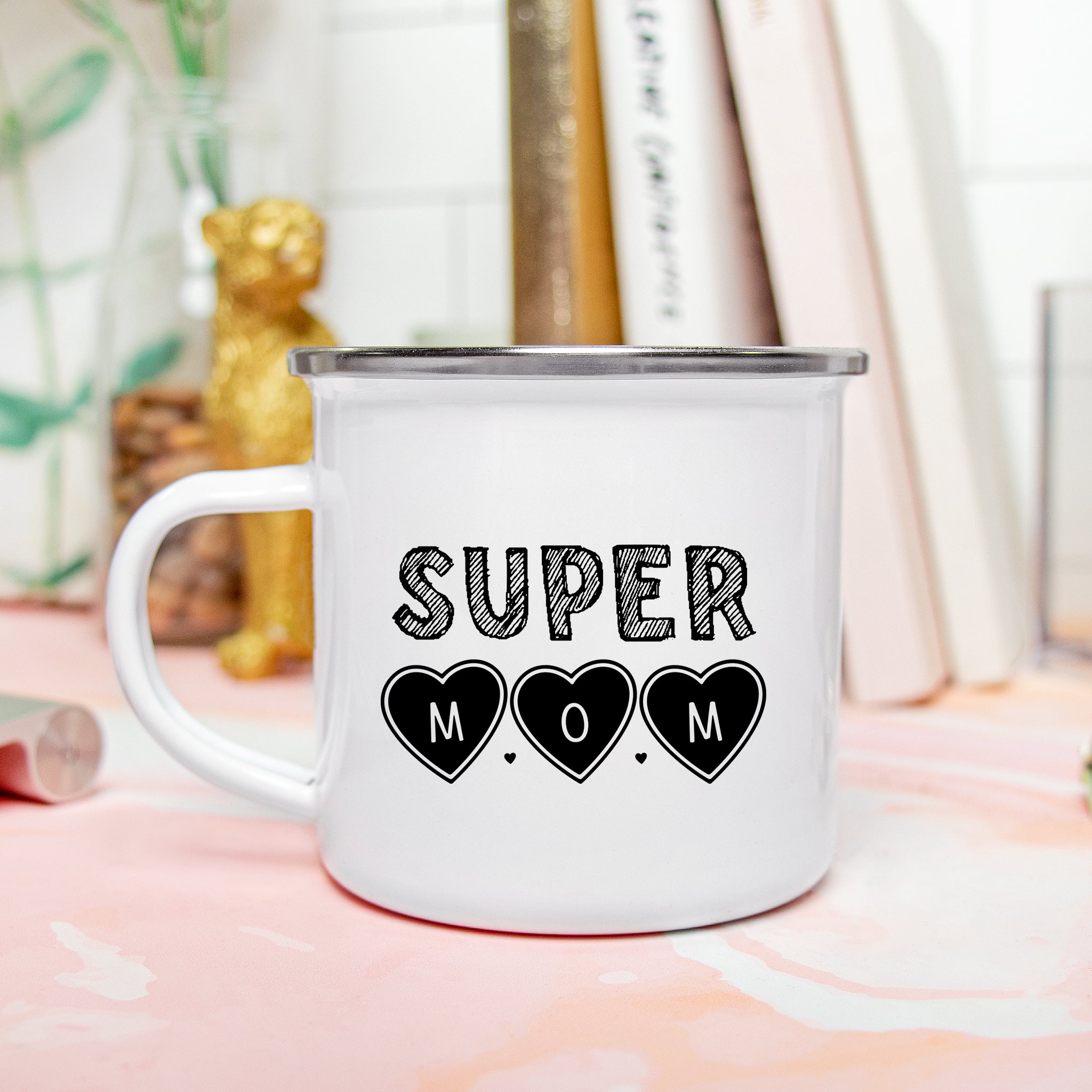 Super Mom Enamel Camping Mug