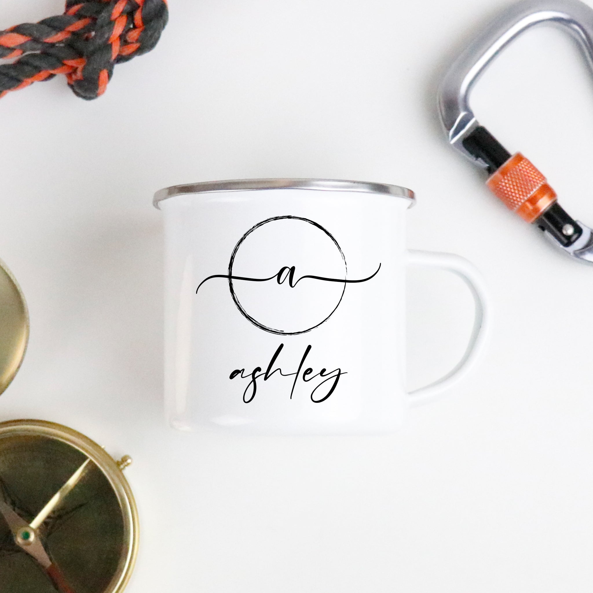 Monogrammed Initials Enamel Coffee Mug